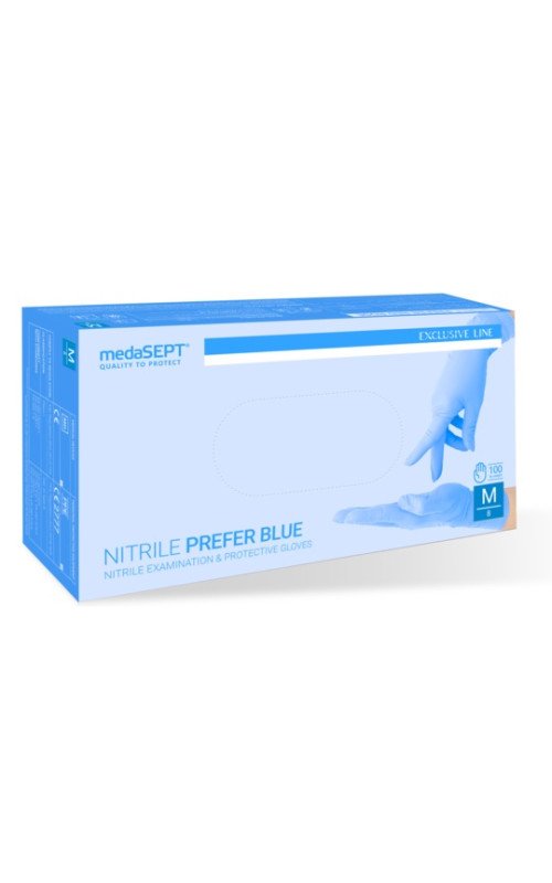 medaSept Nitrile Prefer Blue púdermentes kesztyű